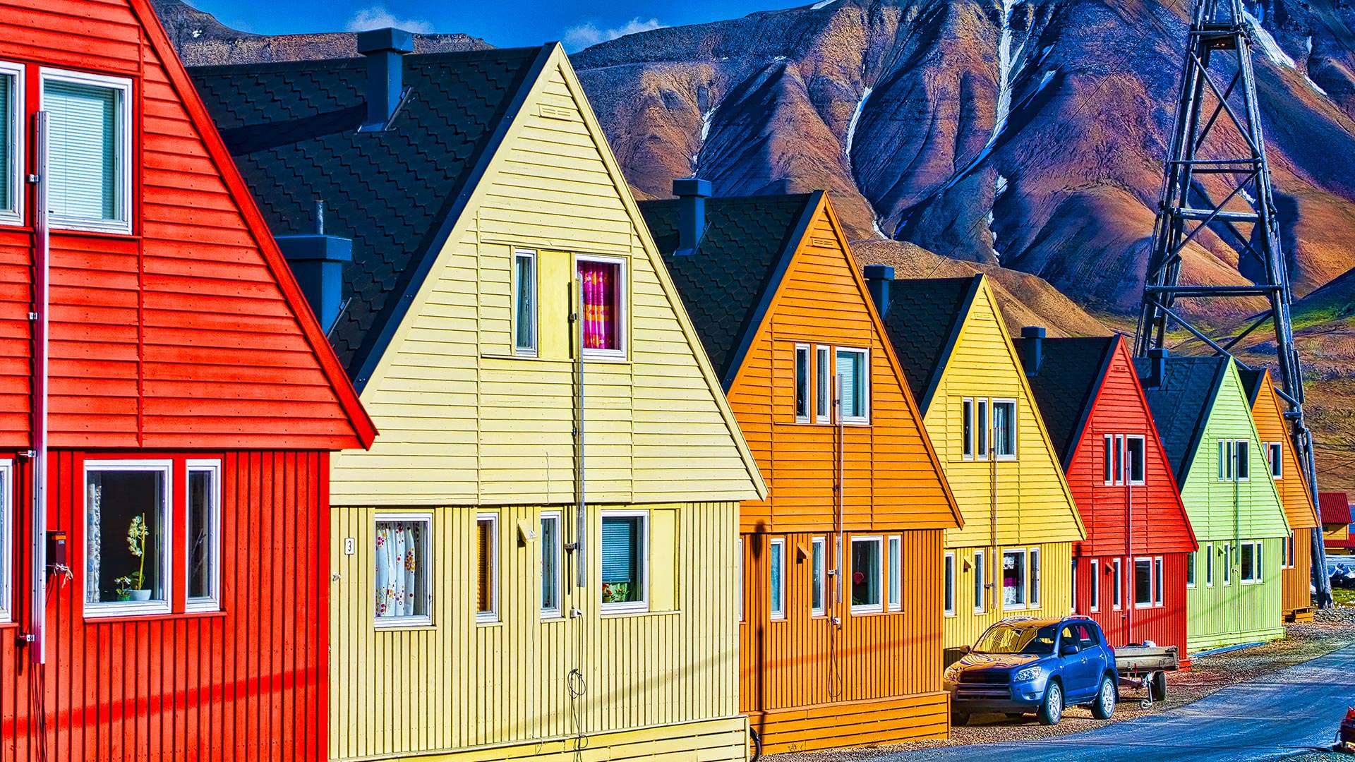 Svalbard Farverige Huse